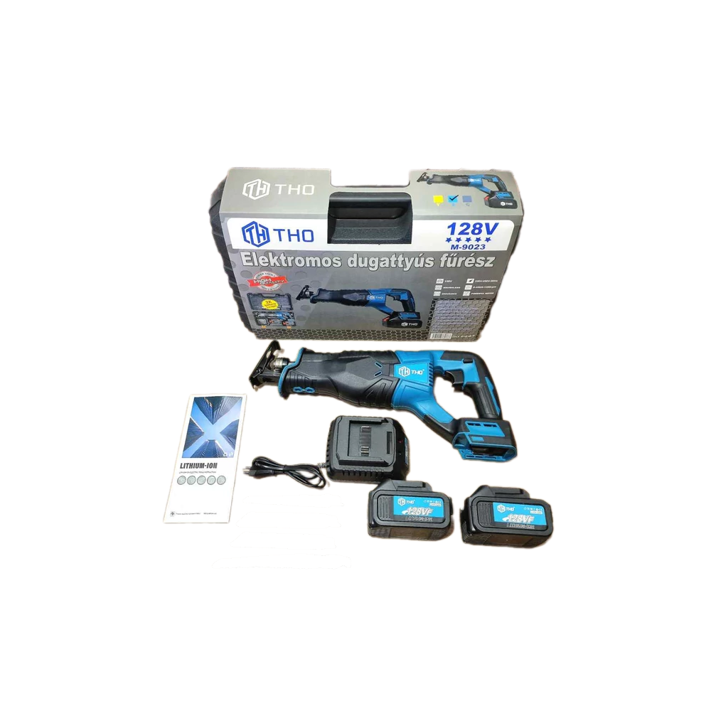 THO akkumulátoros orrfűrész 128V 3000 ford/perc 2 db akkumulátorral - kék (M9023)
