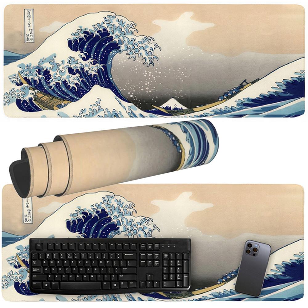 Nagy egérpad irodai asztalhoz 80x30 cm - hullám mintával (06318)