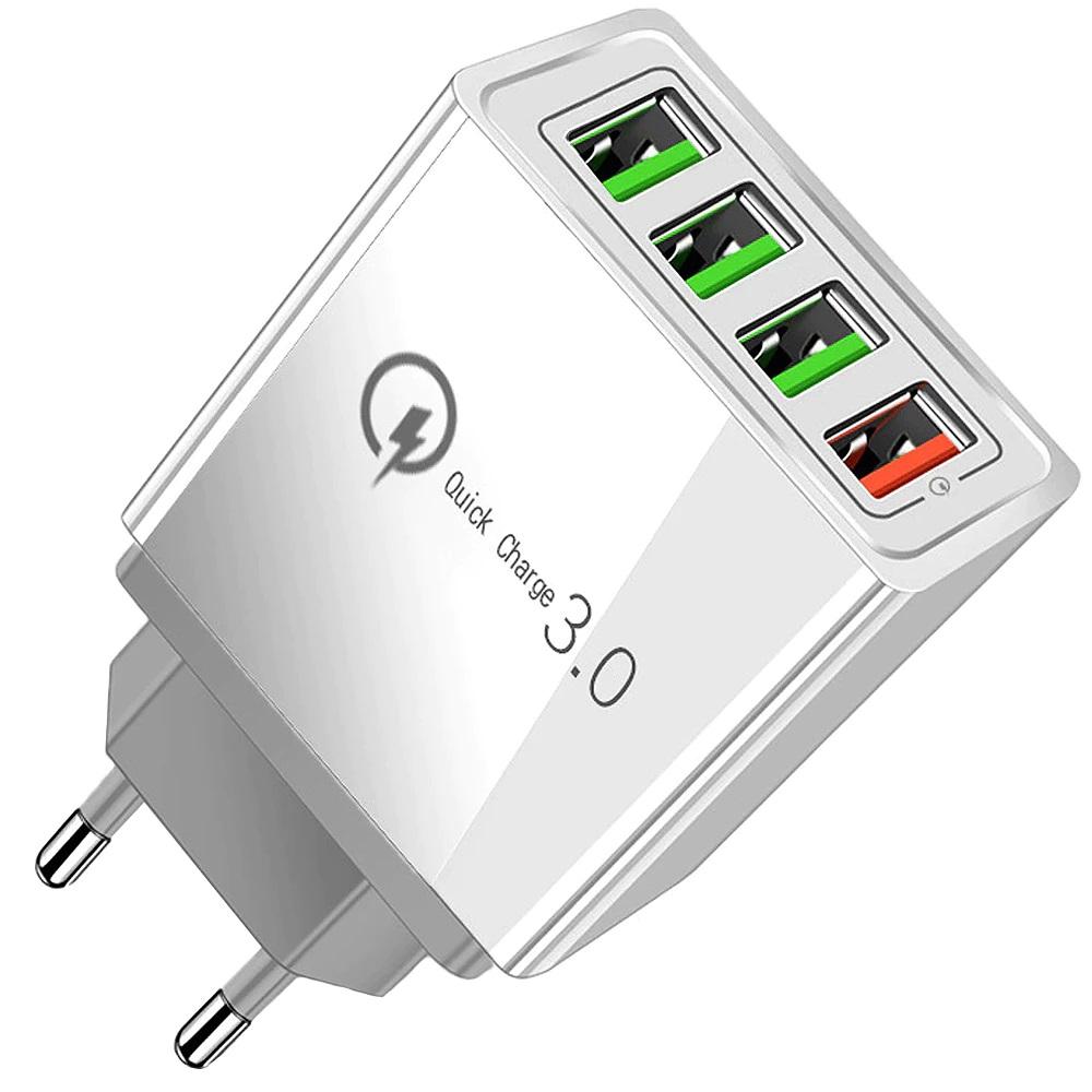 Quick Charge 3.0 4xUSB gyorstöltő adapter - fehér (06262)