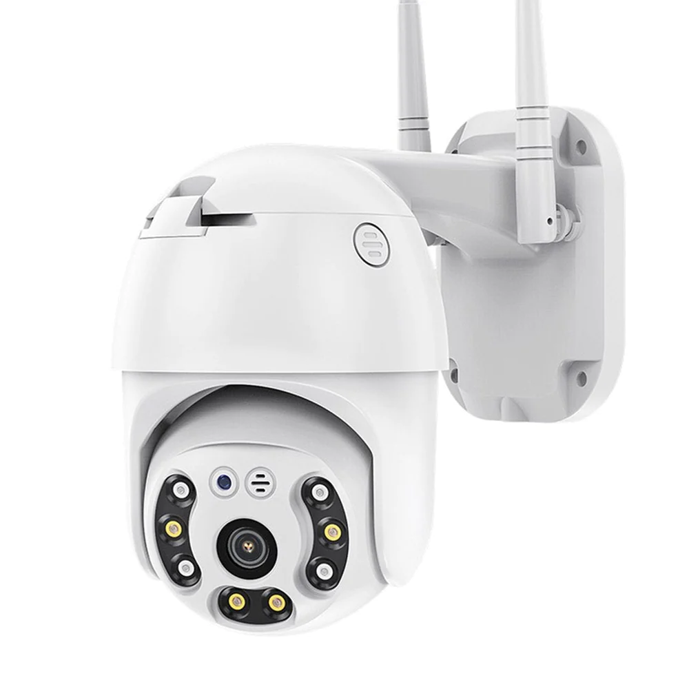V-380 kültéri beltéri WiFi IP kamera 1080P mozgásérzékeléssel és LED világítással - fehér